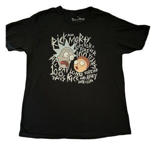 RICK AND MORTY T SHIRT SIZE LARGE BLACK FUNNY SHIRT
